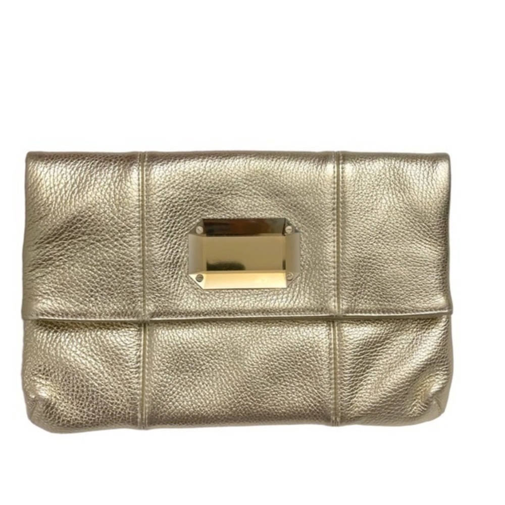 Worth New York gold clutch bag